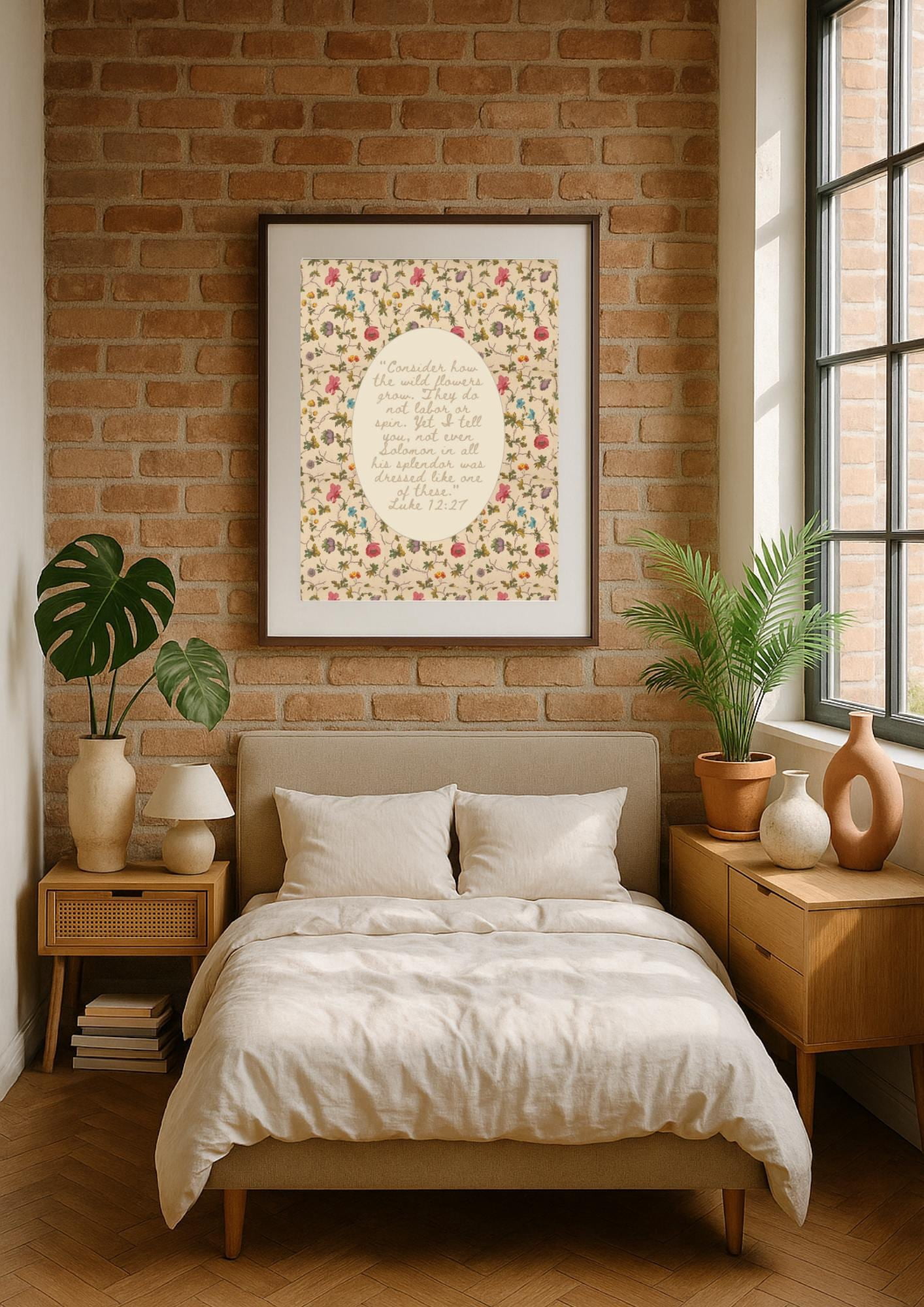 Consider The Wild Flowers Luke 1227 Christian Wall Art Print Poster ...