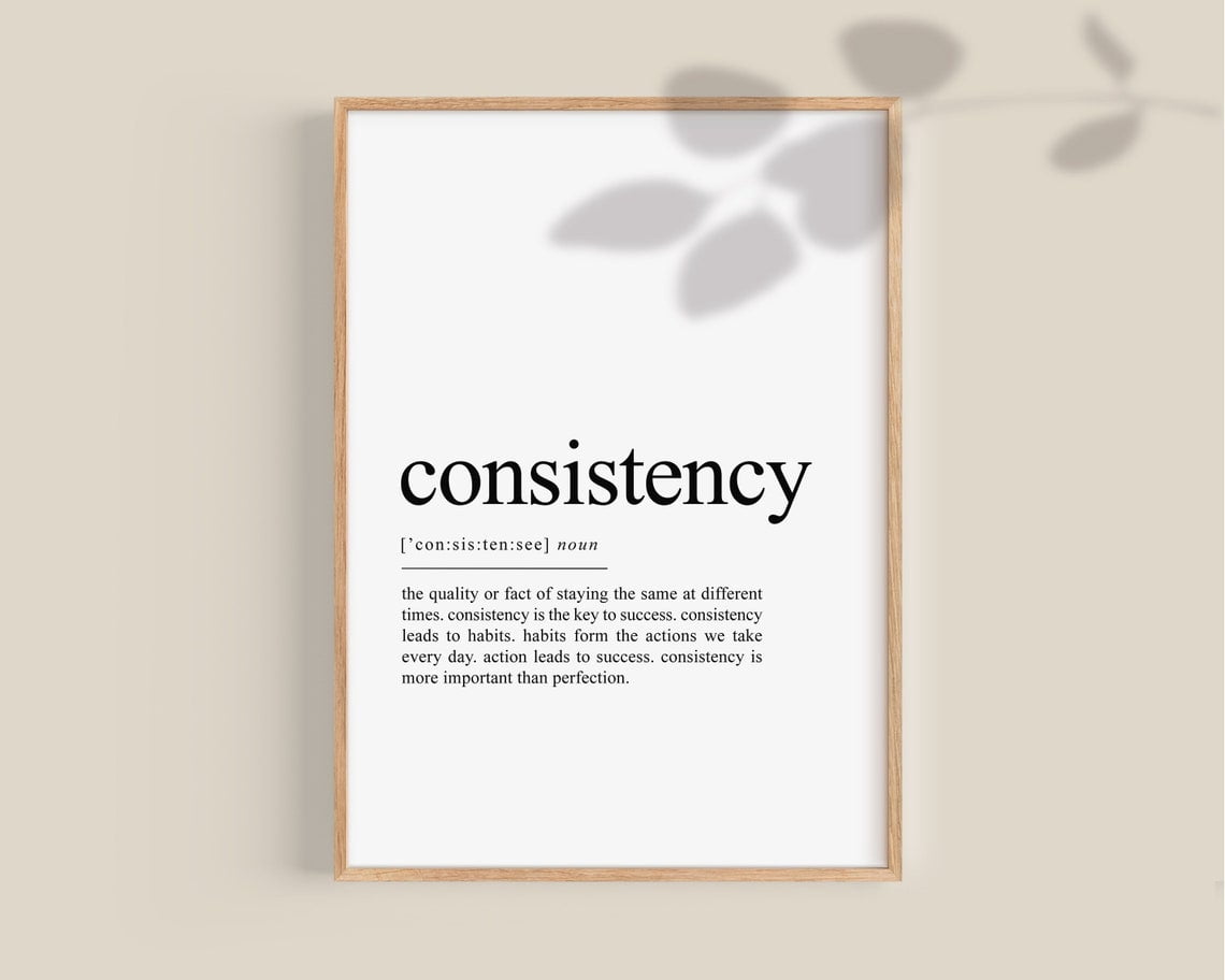 Consistency Definition Posters, Office Poster, Office Wall Decor, Home ...