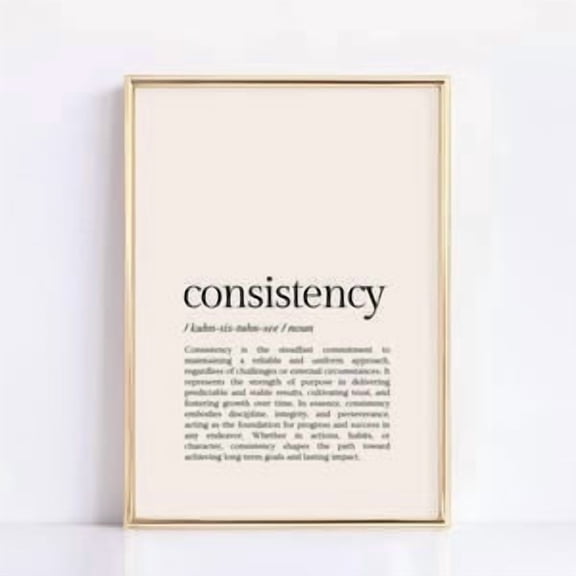 Consistency Definition Typography Poster, Poster Home Decor , Poster Print Only
