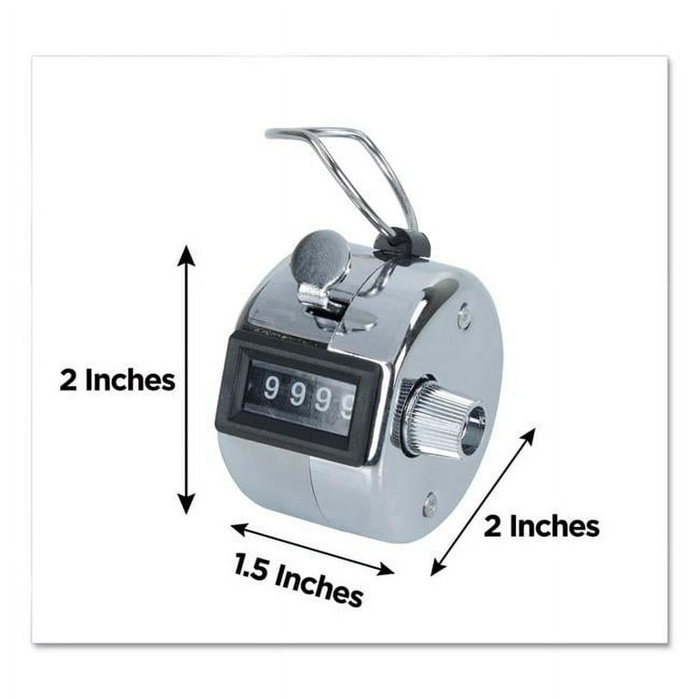 Crowd Control Hand Tally Counter, Registers 0-9999, Chrome Crowd Control Hand Tally Counter, Registers 0-9999, Chrome