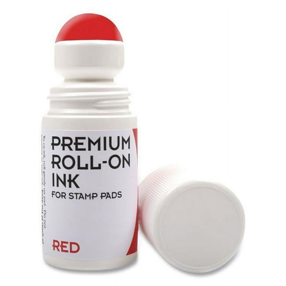 Consol Stamp 2 oz Premium Roll-On Ink Refill Stamp, Red
