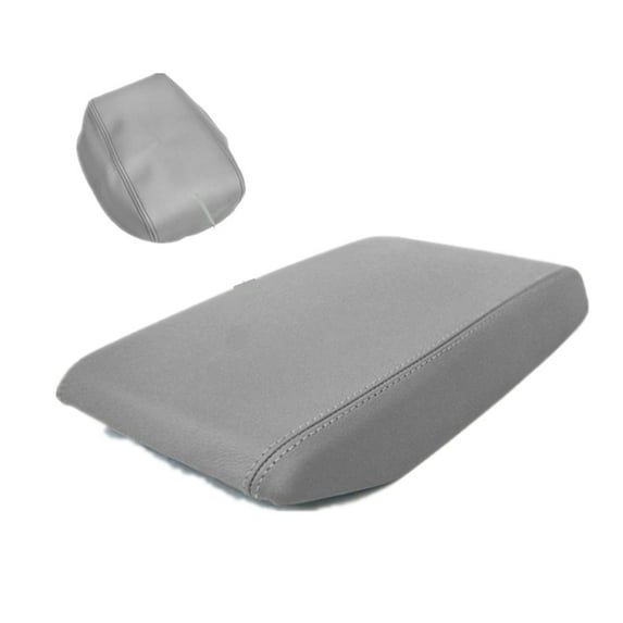 Console Armrest Box Cover Trim Gray Faux Leather for Toyota Highlander 2008-2013