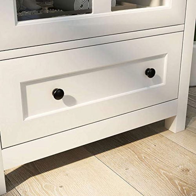 Console Floor Storage with Single Glass Doors Design