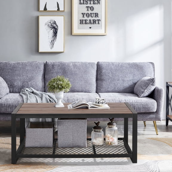 Console Coffee Table in Solid Wood with Natural Look / Perfect for Home Living Rooms