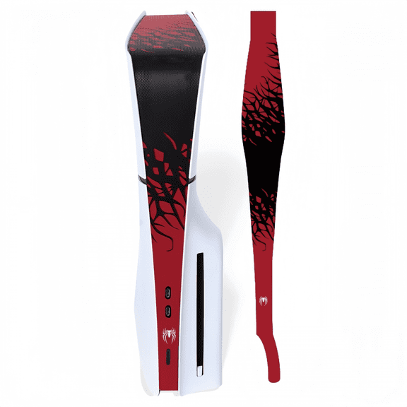 Console Cover Dust Net for PS5 Slim, Skin Stickers, Dirty Prevent Mesh for Digital and Disc Edition-Red Black