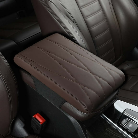 Console Cover Kadlawus Console Cover, Nappa Leather Armrest Box Cover, Thick Soft Center Console Pad for Car, Universal Fit, Water Resistant, Easy to Install, Protects from Scratches, Spills, Wear