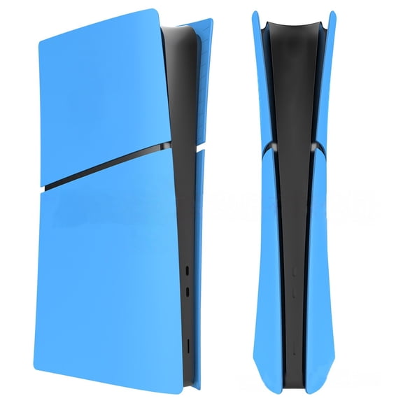 Console Cover Plates Compatible with PS5 Slim Digital Edition, ABS Replacement Faceplate, Blue