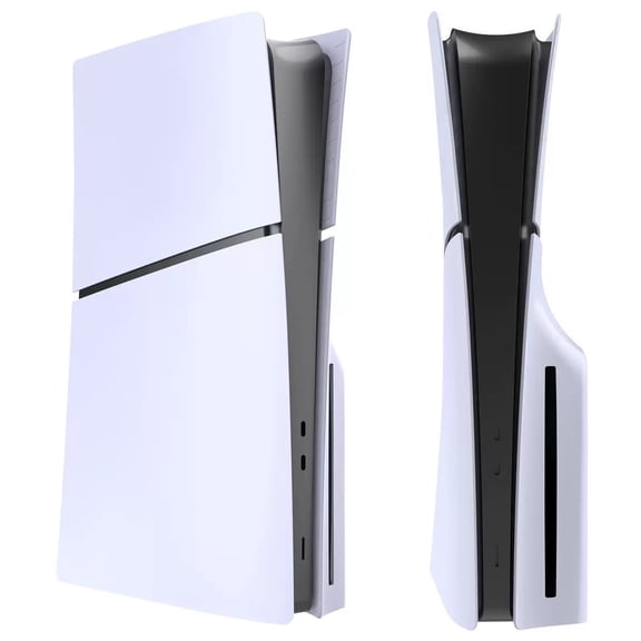 Console Cover Plates Compatible with PS5 Slim Disc Edition, ABS Replacement Faceplate, White