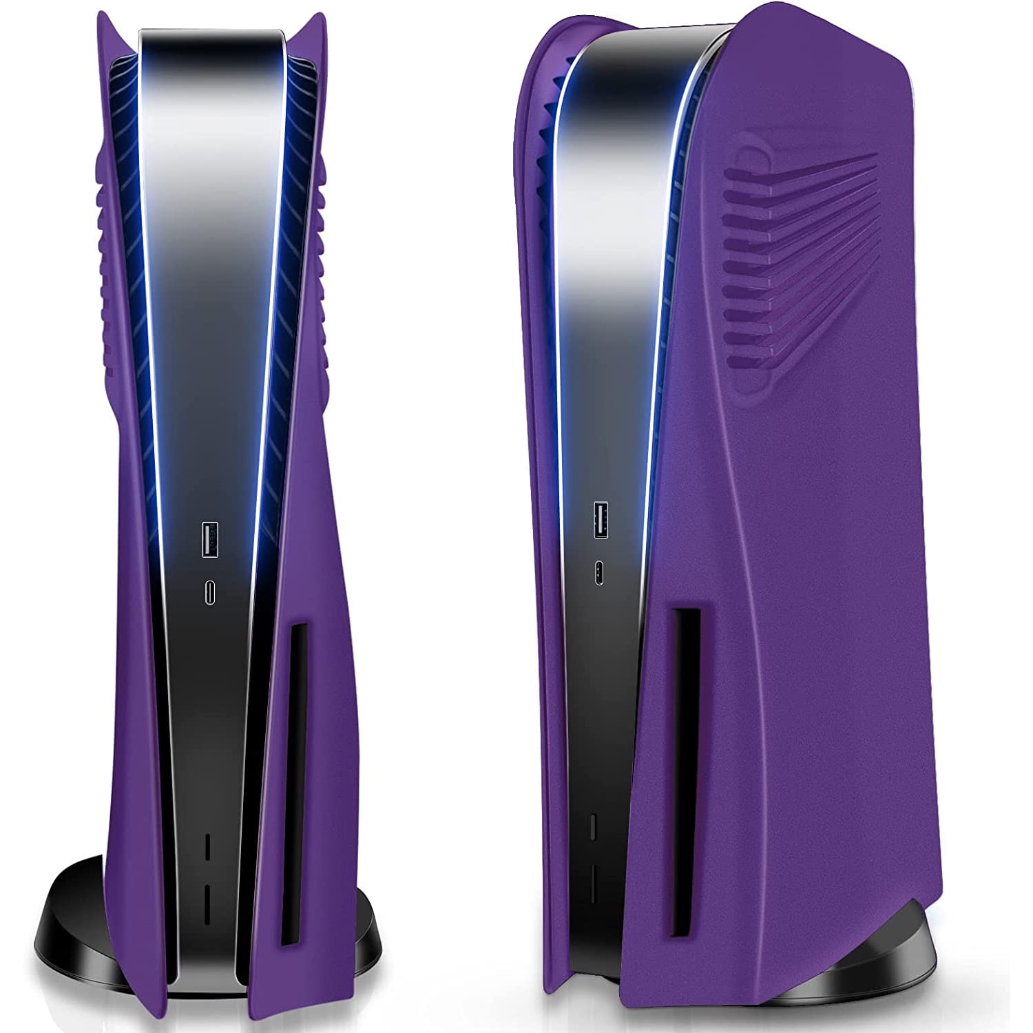Enhanced Console Cover Plates for PS5 Disc Edition Durable Shockproof Faceplate with Fan Vents, Anti-Scratch Protection, and Sleek ABS Shell for PlayStation 5-Purple