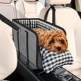 thumbnail image 1 of Console Dog Car Seat - Portable Dogs Armrest Booster Seat for Small Dog, Anti-Collapse Pet Car Seat with Soft Cushion Safety Belt, Support Pet Up to 11lbs (Grey), 1 of 14