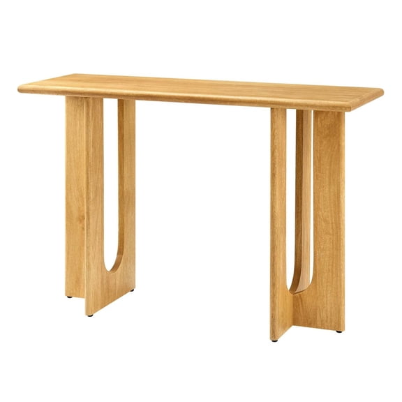 Console Entry Table, Brown Oak, Wood, Living Room Lounge Cafe Lobby Hospitality Restaurant, Modern Contemporary HB36530