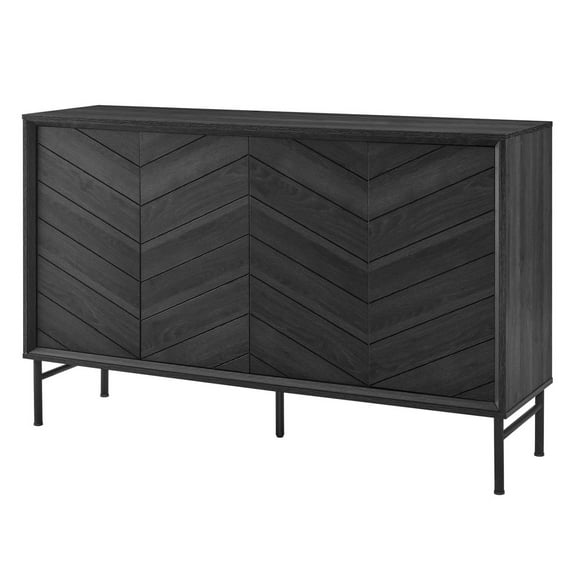 Console Entry Table Sideboard Cabinet, Black, Wood, Living Kitchen Cafe Bistro Hospitality Restaurant, Modern Contemporary HB34713