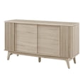 thumbnail image 1 of Console Entry Table Sideboard Cabinet, Brown Oak, Wood, Mid Century Living Lounge Cafe Lobby Hospitality Restaurant, Modern Contemporary HB34651, 1 of 12