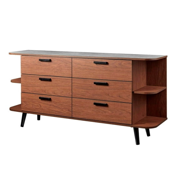 Console Entry Table Sideboard Cabinet, Walnut Gray, Wood, Mid Century Living Lounge Cafe Lobby Hospitality Restaurant, Modern Contemporary HB34655