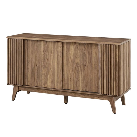 Console Entry Table Sideboard Cabinet, Walnut, Wood, Mid Century Living Lounge Cafe Lobby Hospitality Restaurant, Modern Contemporary HB34652