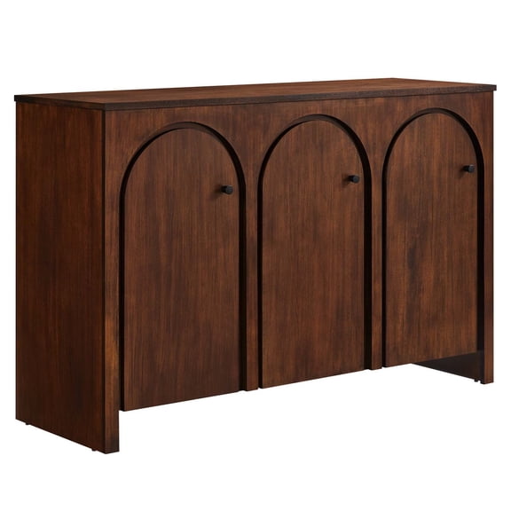 Console Entry Table Sideboard, Walnut, Wood, Living Kitchen Cafe Bistro Hospitality Restaurant, Modern Contemporary HB36517