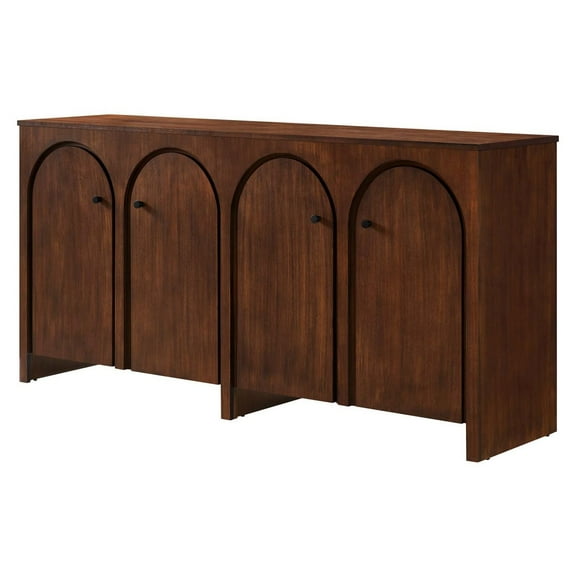 Console Entry Table Sideboard, Walnut, Wood, Living Kitchen Cafe Bistro Hospitality Restaurant, Modern Contemporary HB36521
