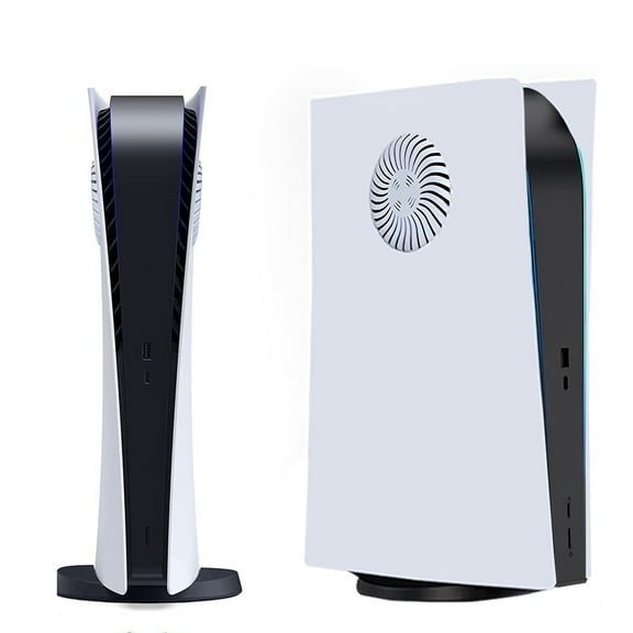 Console Face Plates for PS5 Digital Edition, Replacement Accessories ABS Cover Plates with Fan Vents, Hard Shockproof Anti-Scratch Replacement Protective Shell-White