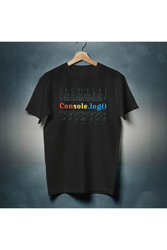 Console Log Javascript A Humorous Graphic T-Shirt for Programmers, for men and women up to 5XL