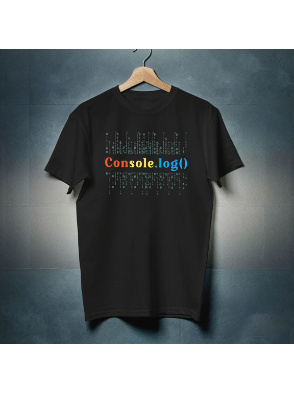Console Log Javascript A Humorous Graphic T-Shirt for Programmers, for men and women up to 5XL