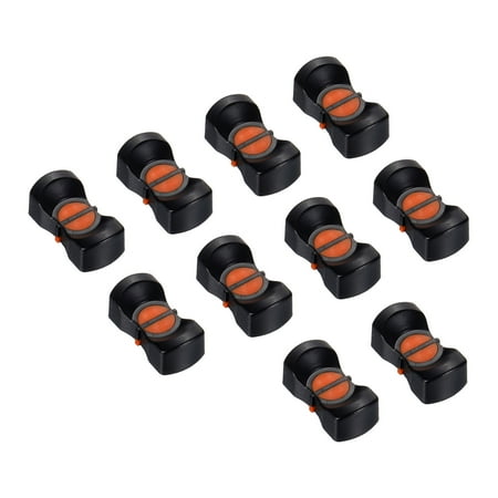 Console Mixer Slider Fader Knob Cap Touch Sensitive Slider Insert Shaft 24.5x12x9mm ABS Black Orange 10 Pack