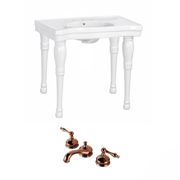 Console Sink White Belle Epoque Spindle Leg Widespread | Renovator's Supply