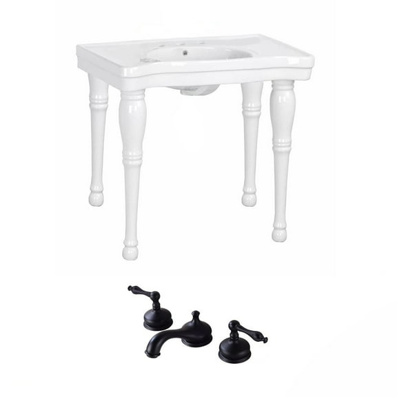 Console Sink White Belle Epoque Spindle Leg Widespread | Renovator's Supply