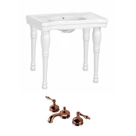 Console Sink White Belle Epoque Spindle Leg Widespread | Renovator's Supply