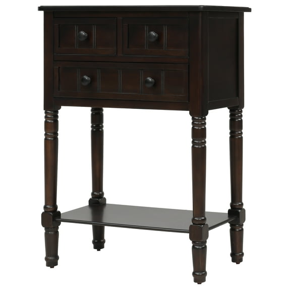 Console Sofa Table with 3 Drawers and Bottom Shelf, Entryway Hall Table, Sofa Tables Narrow Easy Assembly