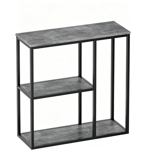 Console Table, 11.8 Inch Narrow Entryway Table with 3-Tier Storage Shelves 31.5 Inch Industrial Sofa Table Small Hallway Table for Living Room