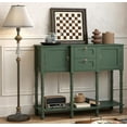 thumbnail image 1 of Console Table with 2 Drawers, Mid-Century Modern Entryway Table with Storage, Retro Narrow Long Behind Couch Sofa Table for Living Room, Foyer, Hallway, Green, 1 of 8