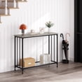 thumbnail image 1 of Console Table with 2 Storage Shelves, Entryway Table with Glass Shelf, Behind Couch Table Side Table with Metal Frame for Living Room, Foyer, Entryway, Bedroom, Hallway, 1 of 7