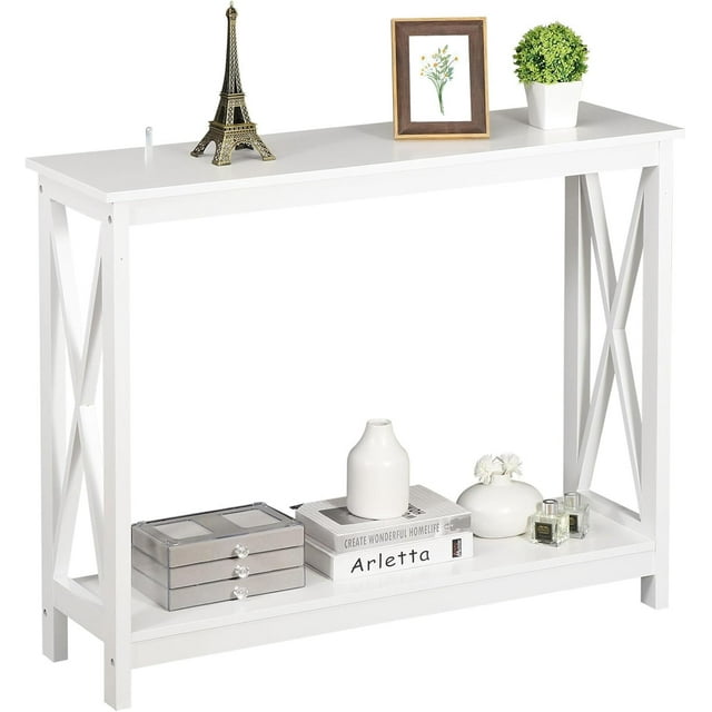 Console Table 2Tier with Storage Shelf,XDesign Bookshelf Narrow