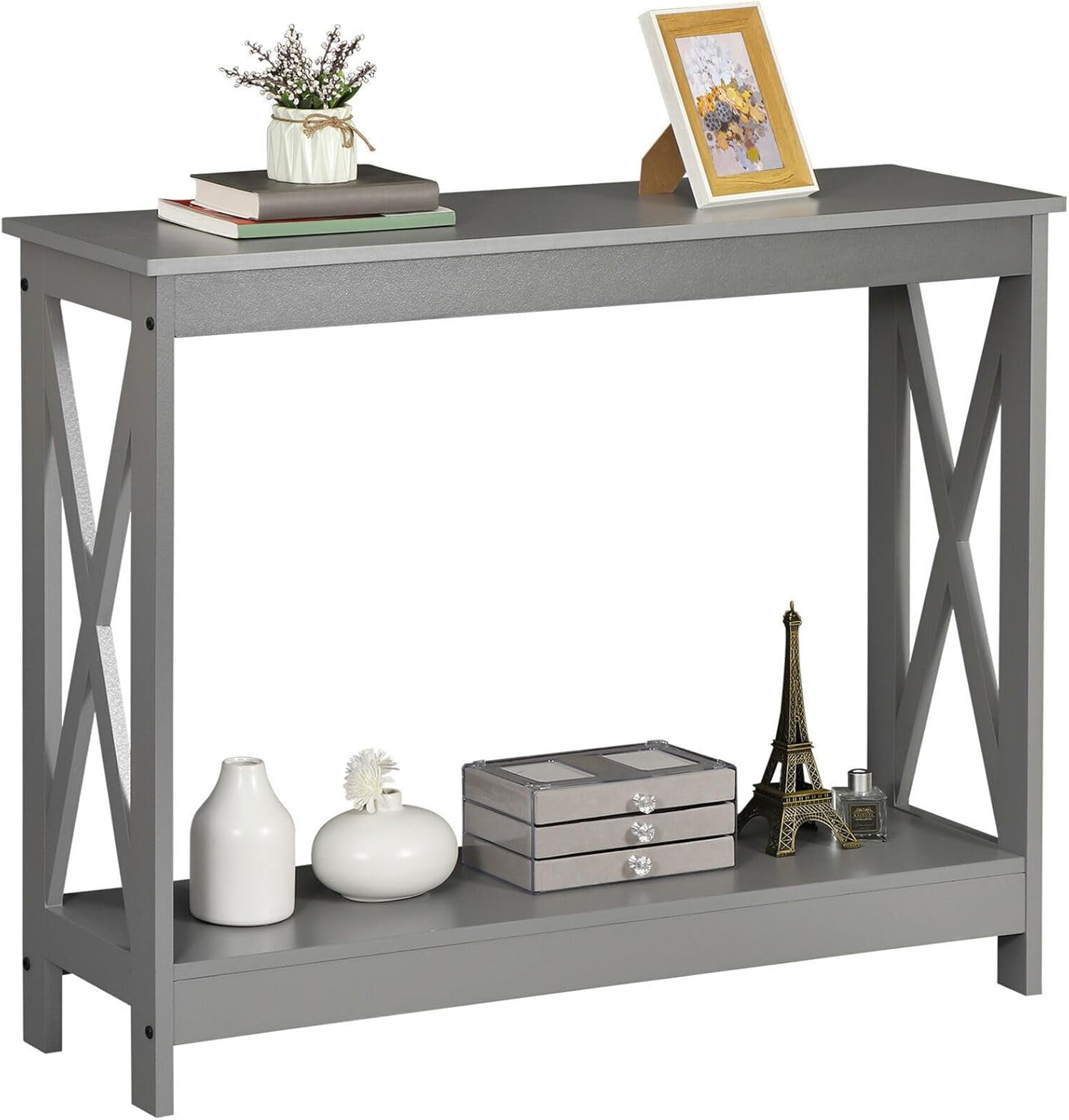 Console Table 2Tier with Storage Shelf,XDesign Bookshelf Narrow