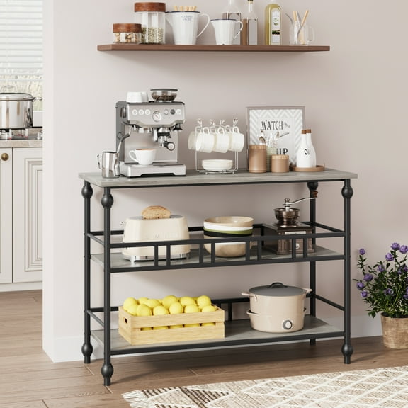 Console Table, 3-Tier Sofa Tables Narrow Entryway Table with Storage, 43" Behind Couch Table Industrial Hallway Table Home Furniture for Living Room, Foyer, Bedroom