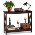 thumbnail image 1 of Console Table 39.5”, 2-Tier Narrow Sofa Side Table with Storage Shelf, Entrance Table for Hallway/Foyer/Living Room/Corridor/Office, Espresso, 1 of 14
