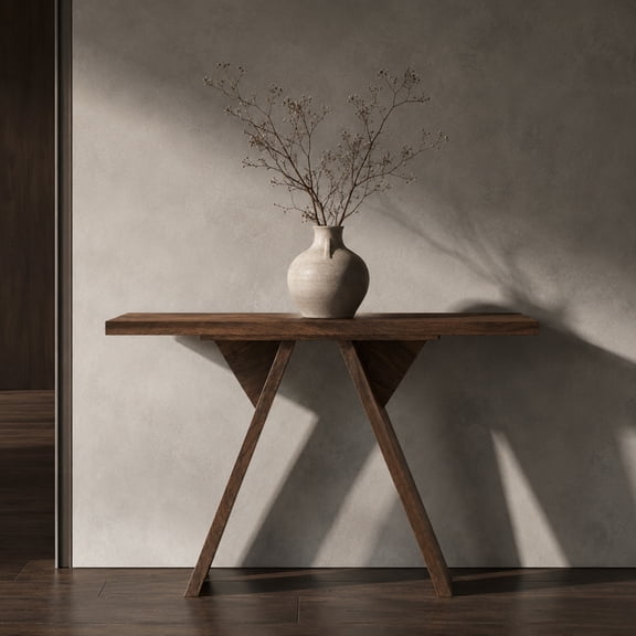 Console Table, 43.4-Inch Long Narrow Entryway Table with V-Shaped Base, Rustic Sofa Console for Hallway, Living Room, Behind Sofa