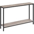 thumbnail image 1 of Console Table, 47.2" Narrow Entryway Table, Industrial Sofa Table with Shelf, Entrance Table for Living Room, Hallway, Foyer, Corridor, Office, Metal Frame,Greige and Black, 1 of 17