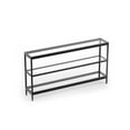 thumbnail image 1 of Console Table, 55" Entryway Table with 3 Tiers, Open Glass Sofa Table for Living Room, Foyer, Entryway, Bedroom, Hallway (Black), 1 of 5