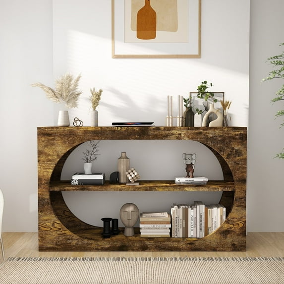 Tarnorci 54.33-Inch Console Table, Farmhouse Entryway Console Table with Storage, Industrial Hallway Accent Table for Living Room, Entrance