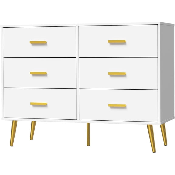 Console Table with 6-Drawer,Tall Dresser for Bedroom, Tall Chest of Drawers Tower, Storage Dresser Organizer Units for Closet Living Room Hallway Entryway, Space Saving,15.7"d x 41.7"w x 33.5"h