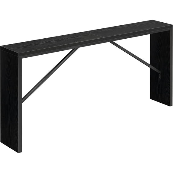 Console Table, 62.2" Long Sofa Table Behind Couch, Narrow Entryway Table, Farmhouse Dining Table with Angled Metal Frame, Industrial Console Table for Entryway