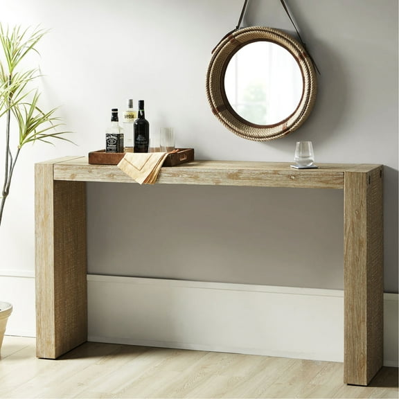Console Table 64", Solid Wood With Contemporary Flair 64" Table, Enhances Living Space Appeal