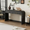 thumbnail image 1 of Retro Console Table with Open Style, Two Top Drawers for Home (Antique Black), 1 of 22