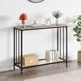 thumbnail image 1 of Console Table, Behind Couch Table, Industrial Hallway Table with Glass Shelf and Metal Frame, Narrow Entryway Table, Narrow Console Table, for Hallway, Living Room, Bedroom, 1 of 9