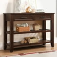 thumbnail image 1 of Console Table Buffet Sideboard with 2 Drawers and 2 Glass Cabinet, Retro Farmhouse Tall Wood Sideboard Cupboard w/Solid Wood Frame and Legs and Bottom Shelf for Kitchen, 114lbs, White, S546, 1 of 7