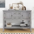 thumbnail image 1 of Harper & Bright Designs Console Table Buffet Sideboard Sofa Table with Four Storage Drawers Two Cabinets and Bottom Shelf, Antique Gray, 1 of 11