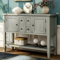 thumbnail image 1 of Harper & Bright Designs Console Table Buffet Sideboard Sofa Table with Four Storage Drawers Two Cabinets and Bottom Shelf, Antique Gray, 1 of 11