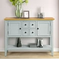 thumbnail image 1 of Harper & Bright Designs Console Table Buffet Sideboard Sofa Table with Four Storage Drawers Two Cabinets and Bottom Shelf, Lime White, 1 of 11