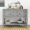 thumbnail image 1 of Console Table Buffet Sideboard, Upgraded Buffet Cabinet Sideboard with 4 Storage Drawers 2 Cabinets and Bottom Shelf, Wood Console Table Storage Cabinet for Dining Room Home, Antique Gray, 1 of 12